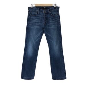 7 For All Mankind Luxe Performance Standard USA Made Straight Buttoned Jeans 31